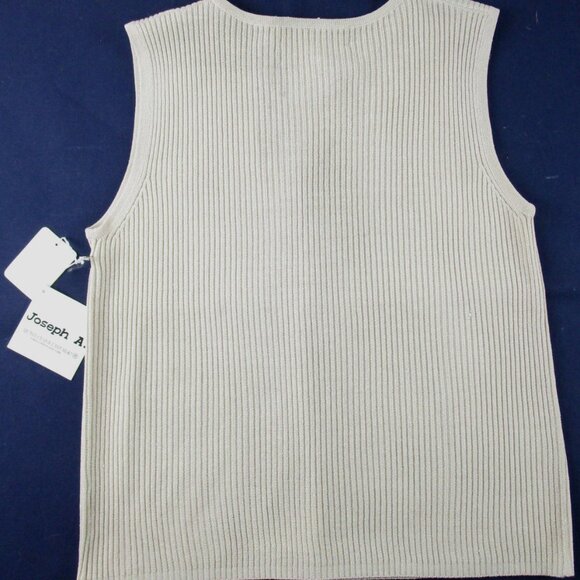 NWT Joseph A. Metallic Silk Blend Champagne Beige Shimmer Sweater Tank Shell, L - Picture 4 of 8
